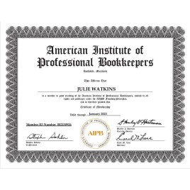 Member American Institute of Professional Bookkeepers